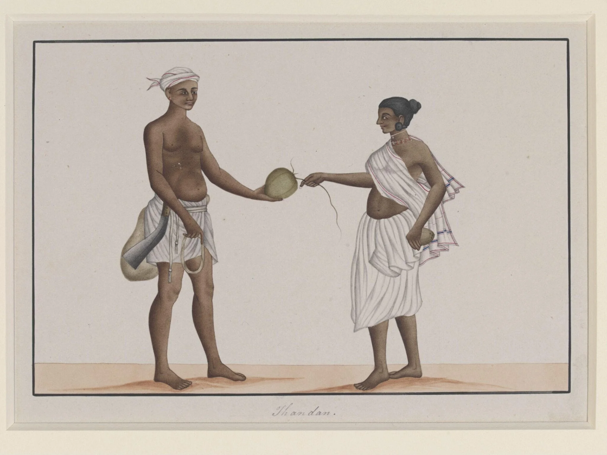 Coconut-gatherers, by Unknown, paint, 1830