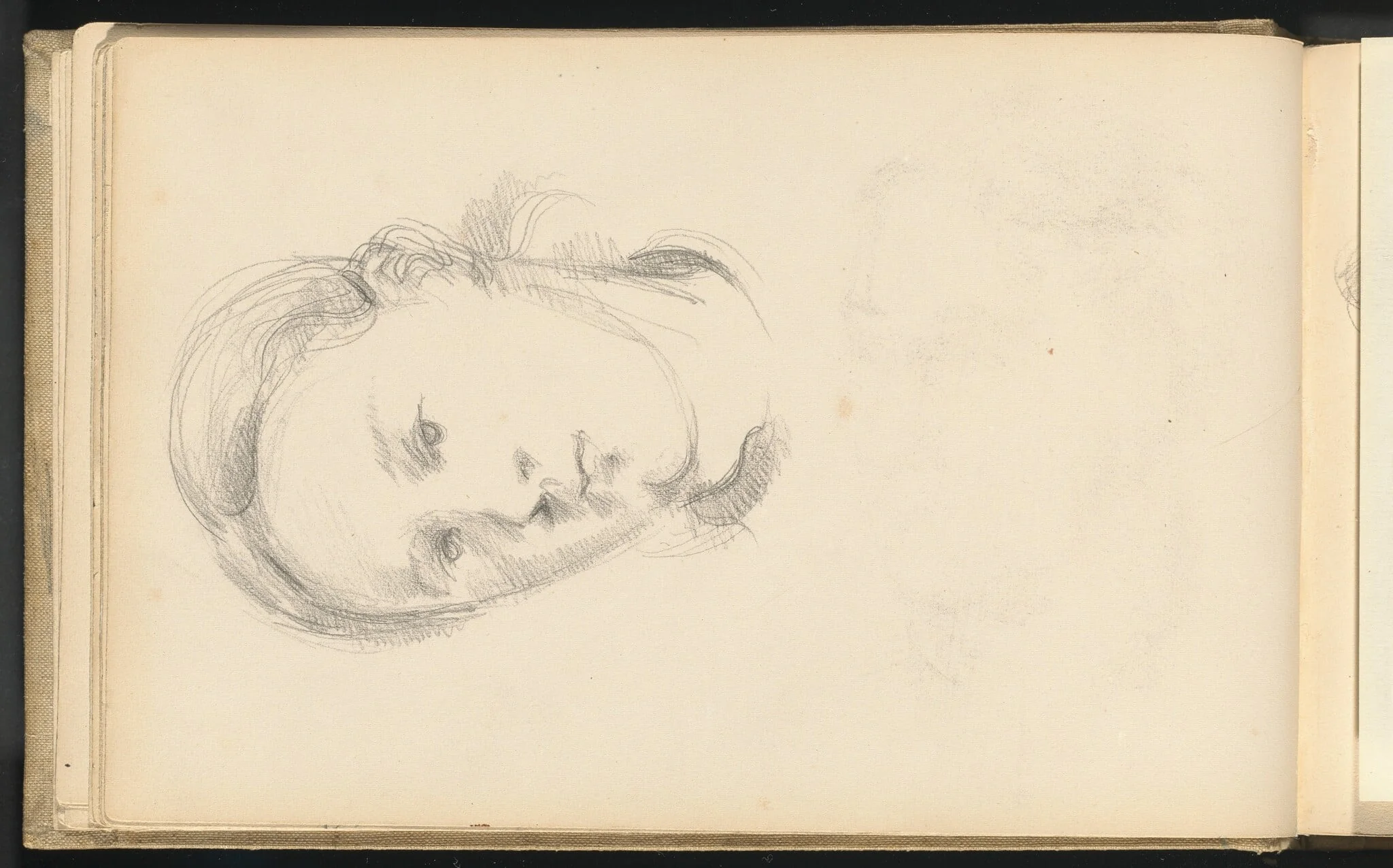 Head of a Young Woman, by Paul Cezanne, graphite, 1880