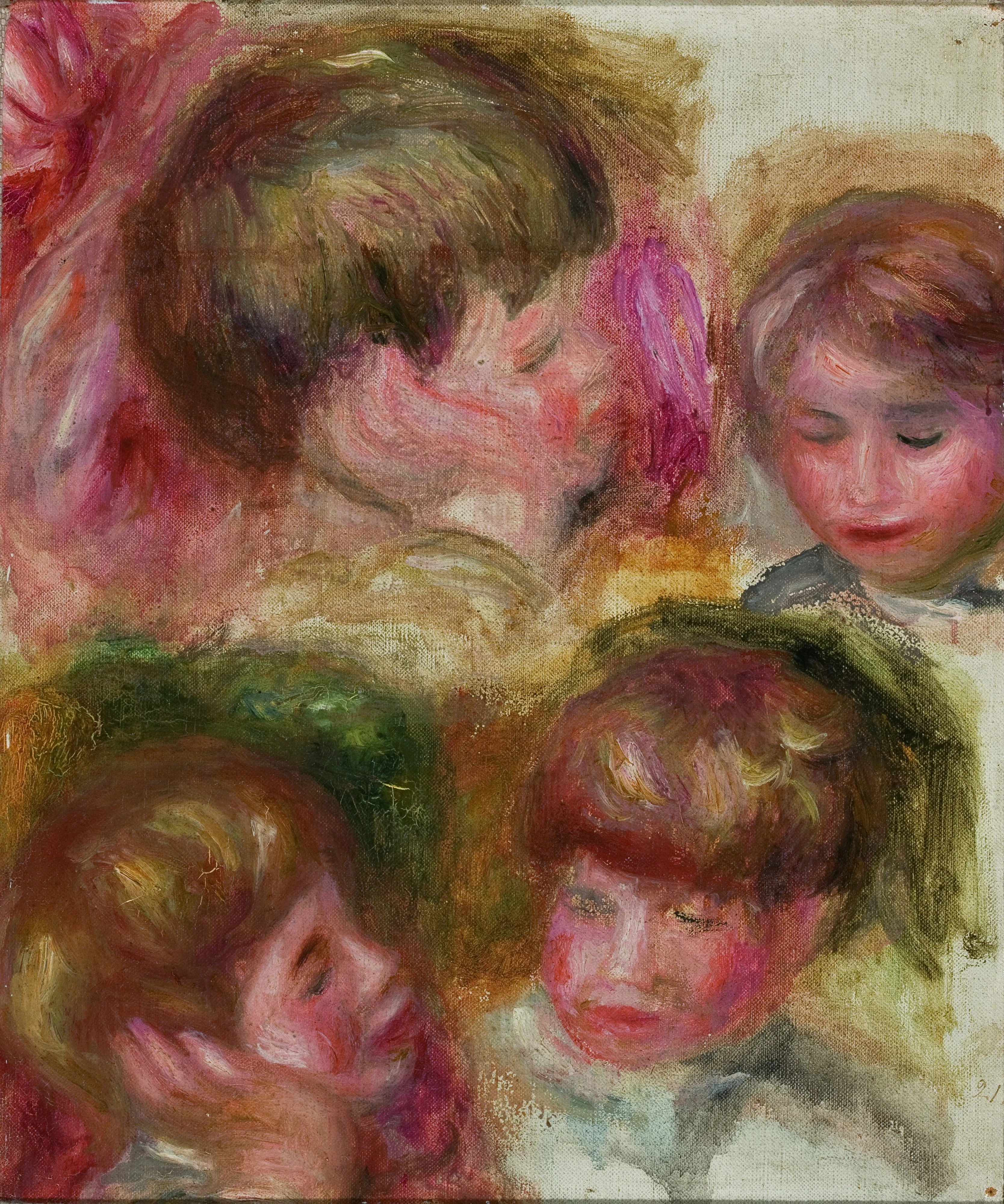 Four Heads, by Auguste Renoir, oil, 1905