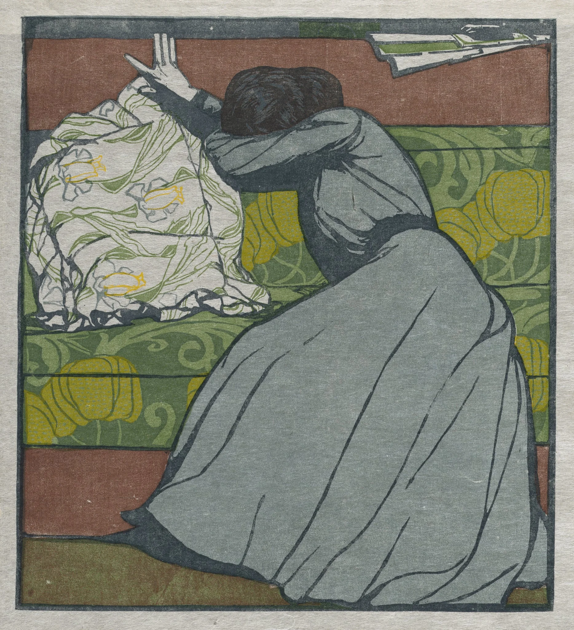The Cushion (Martha Kurzweil Seated on a Divan), by Maximilian Kurzweil, 1903