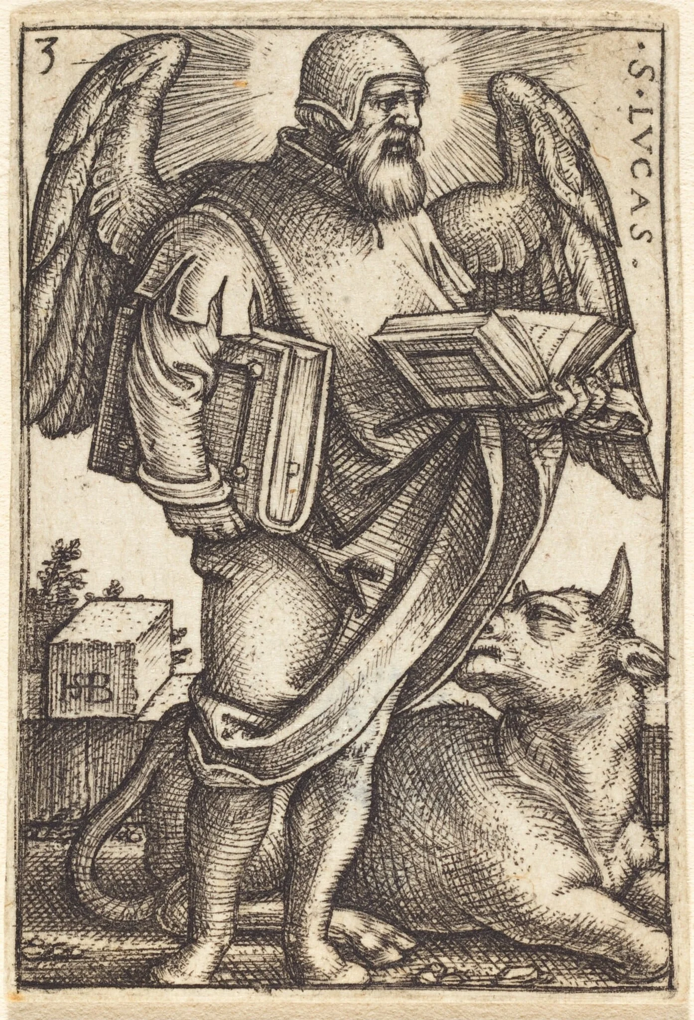 Saint Luke, by Sebald Beham, ink, 1541