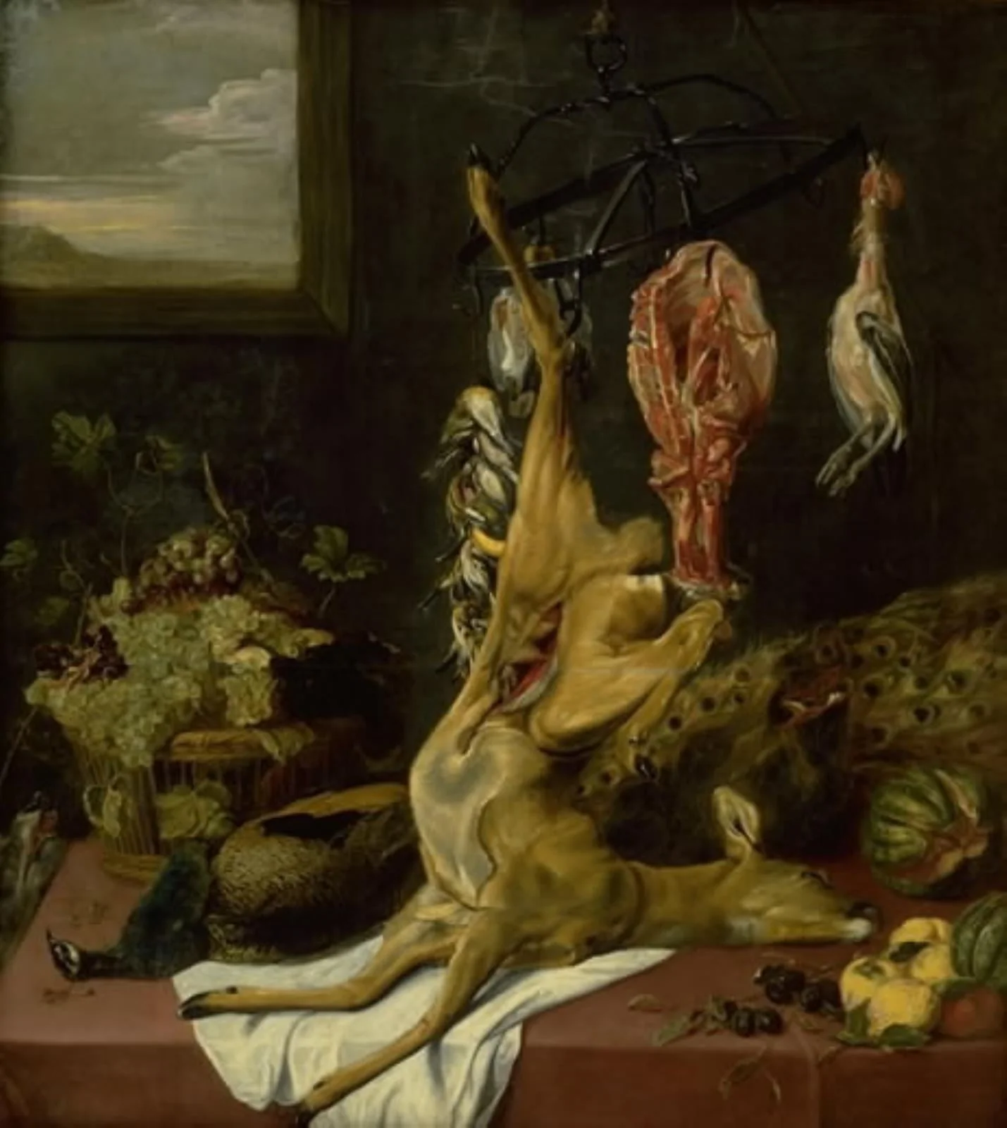 Larder with Circular Meat Rack, by Unknown, 1650
