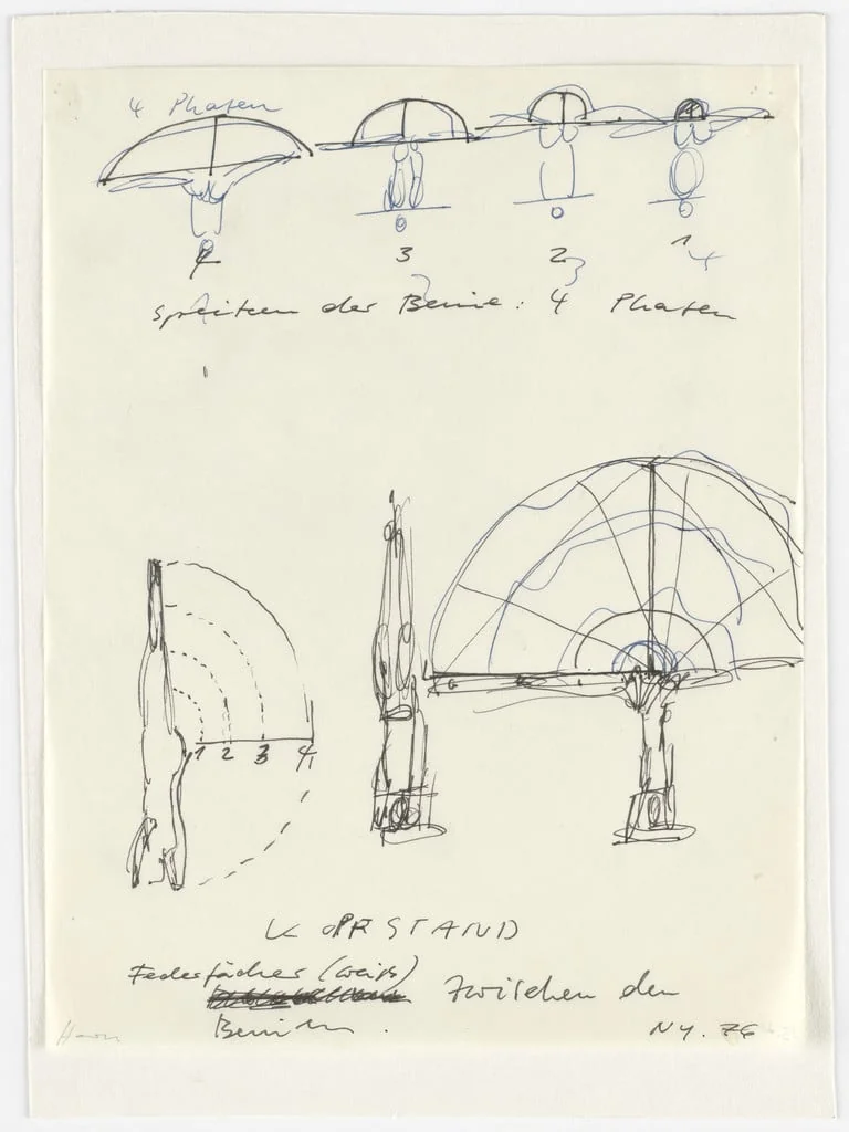 Untitled, by Rebecca Horn, ink, 1976
