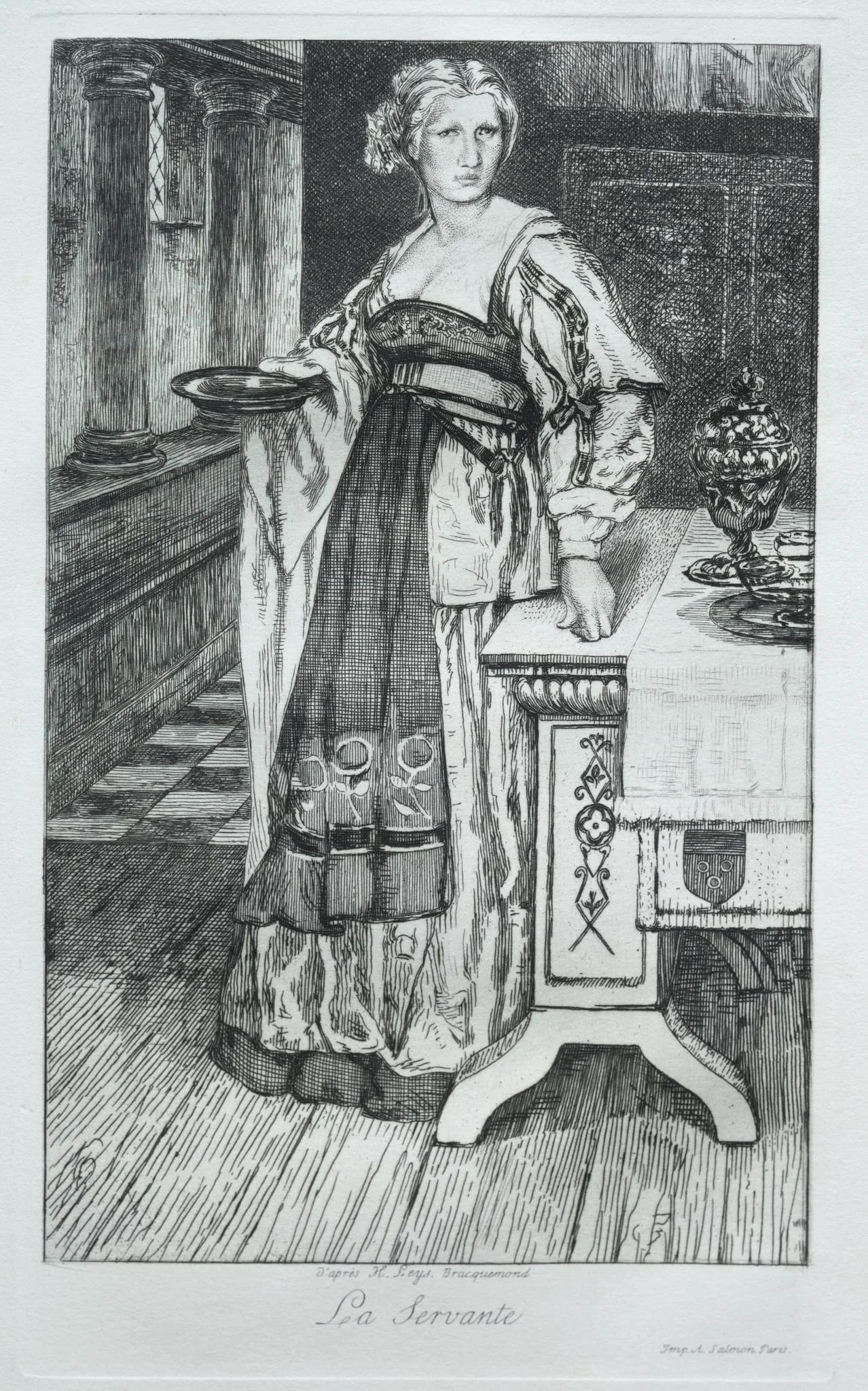 The Maidservant, by Félix Bracquemond, 1868