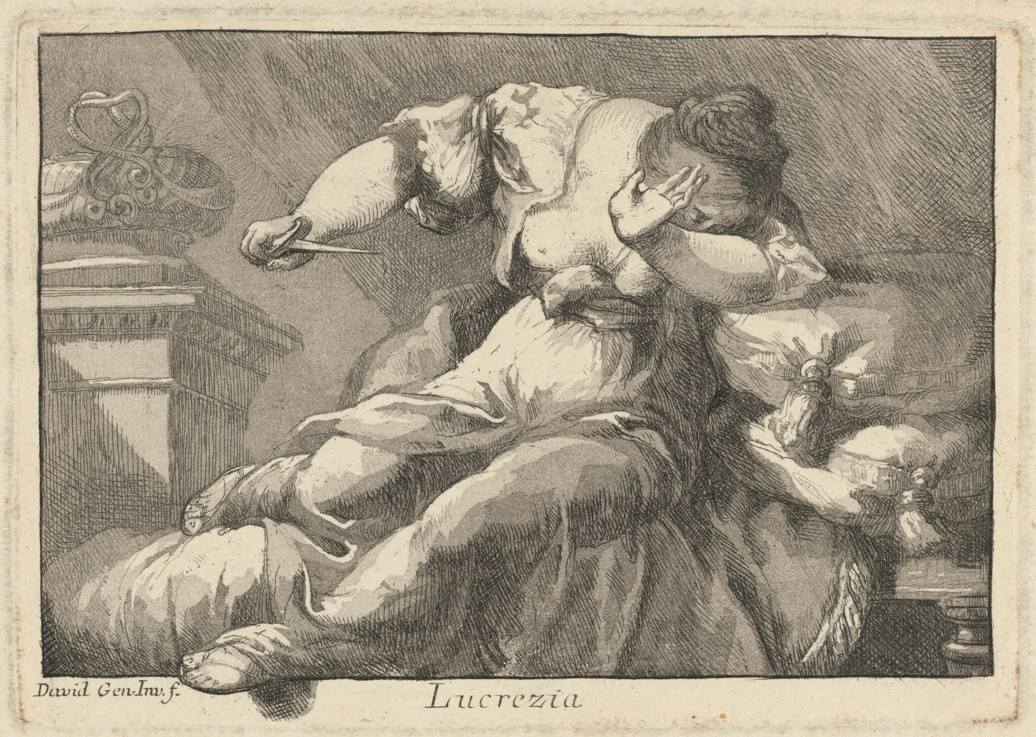 Lucretia, by Giovanni David, ink, 1776