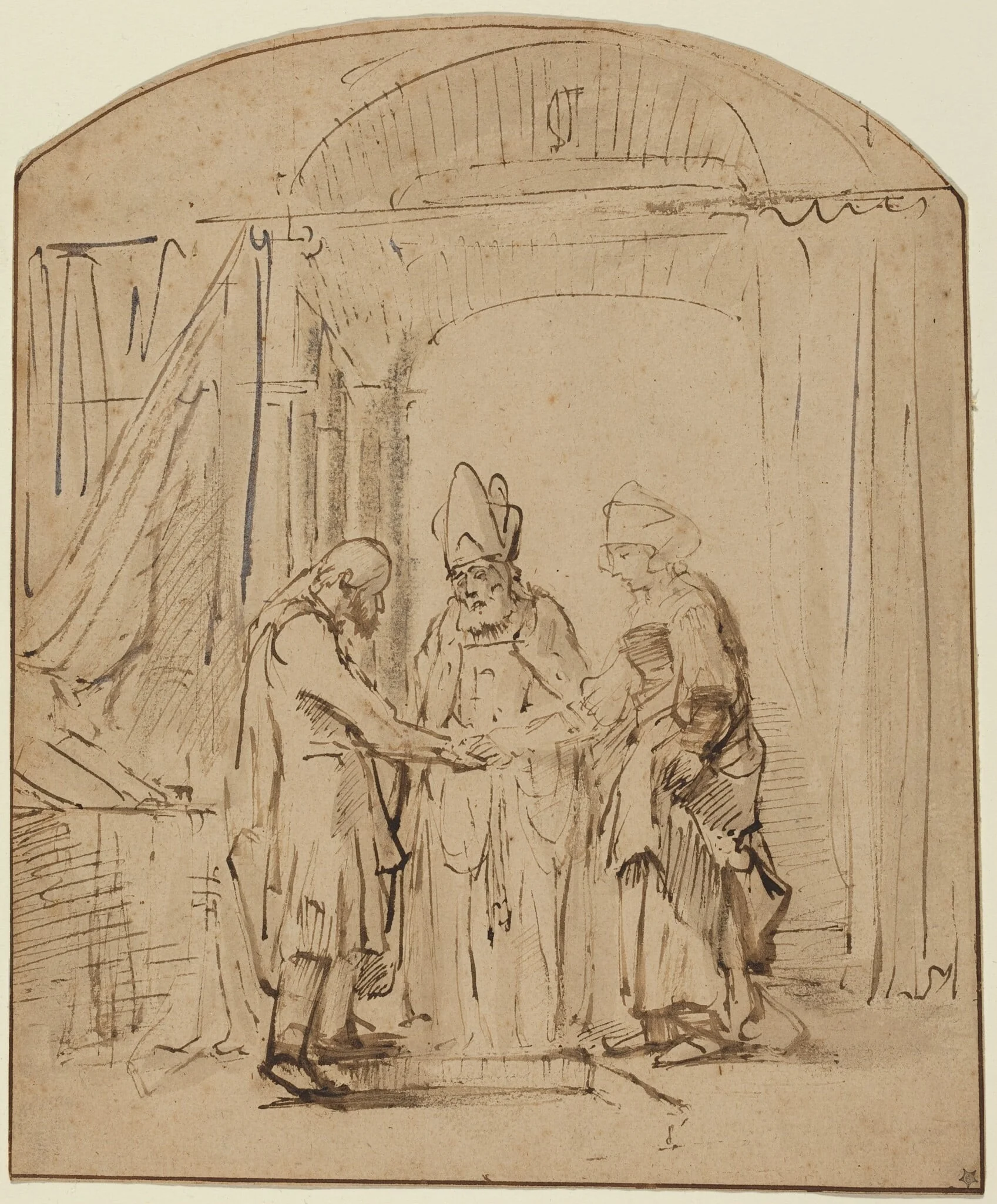 The Betrothal of the Holy Virgin, by Unknown, ink, 1638