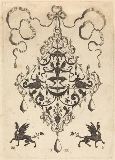 Large Pendant, Winged Fantasy Creature Holding Two Snakes