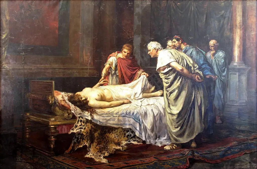 Nero before the corpse of his mother, Agrippina the Younger