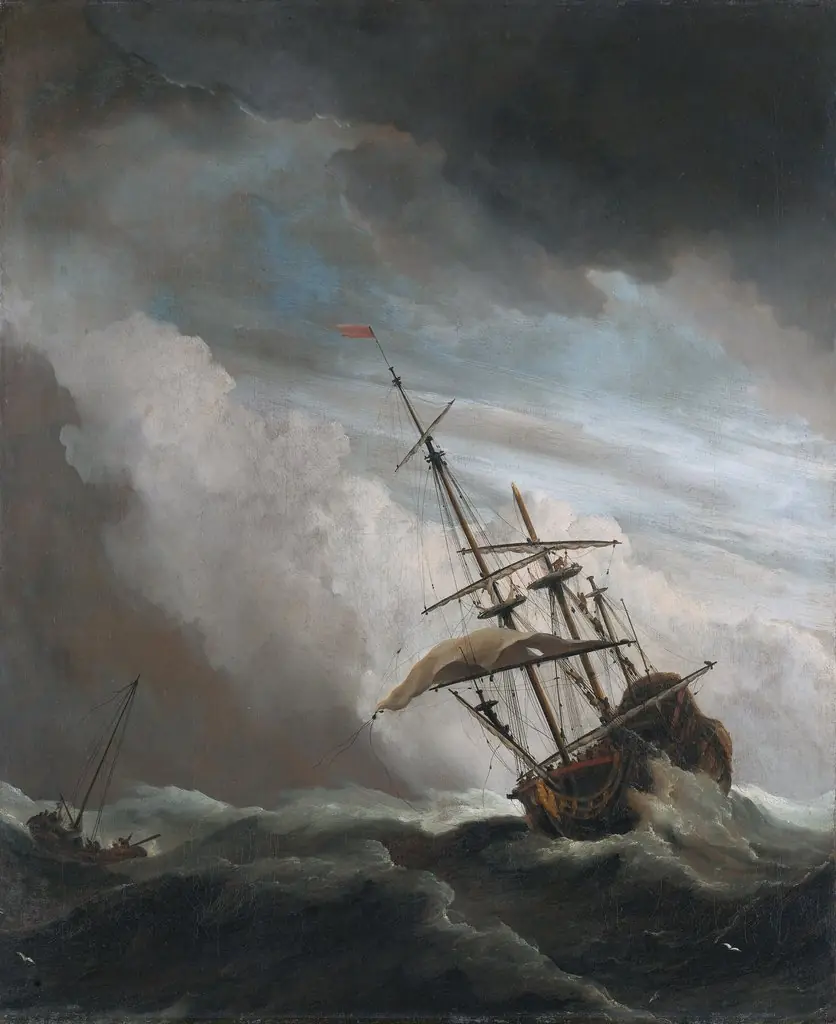 A Ship on the High Seas Caught by a Squall, Known as ‘The Gust’