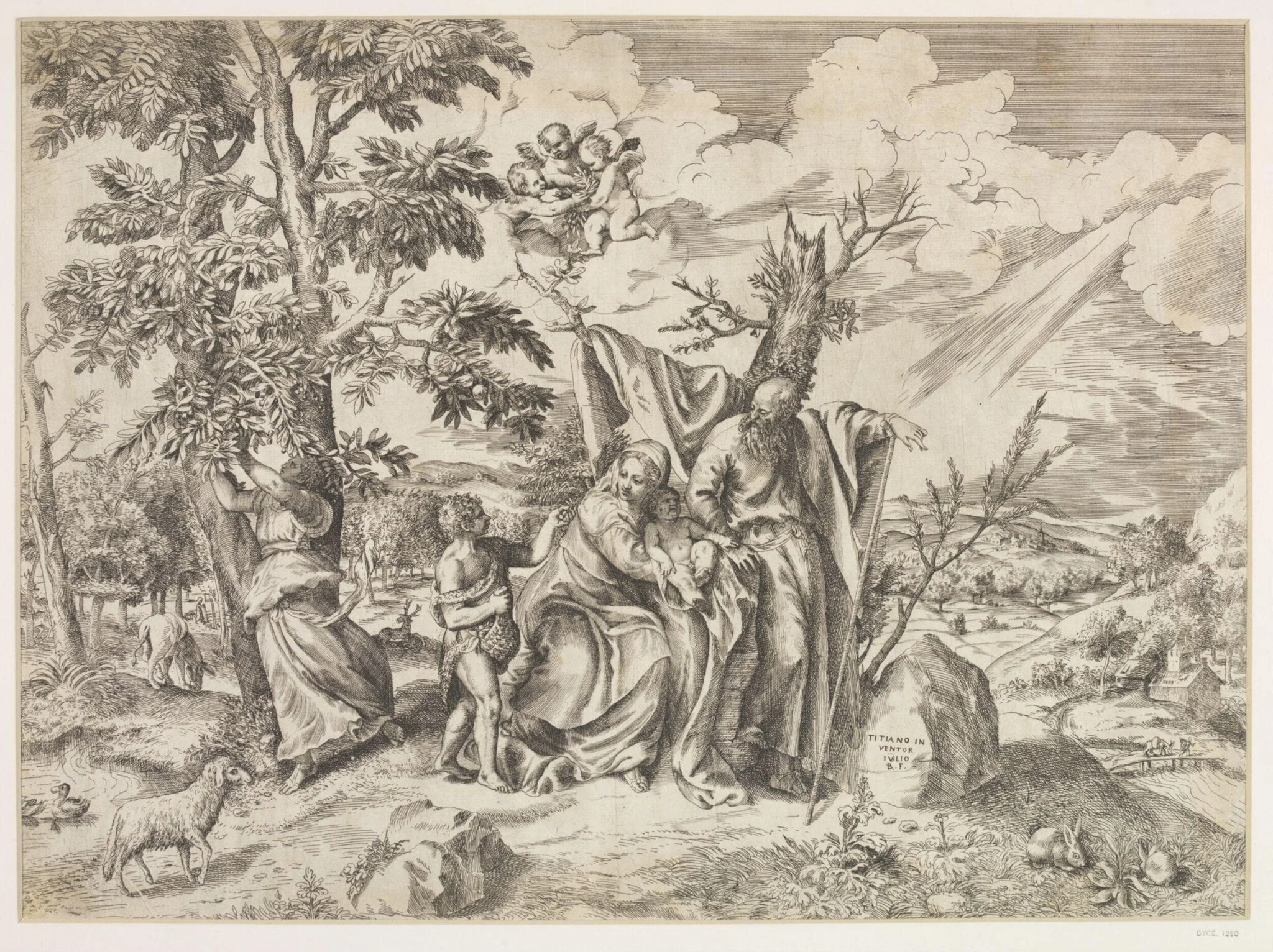 Holy Family, by Giulio Bonasone, 1550