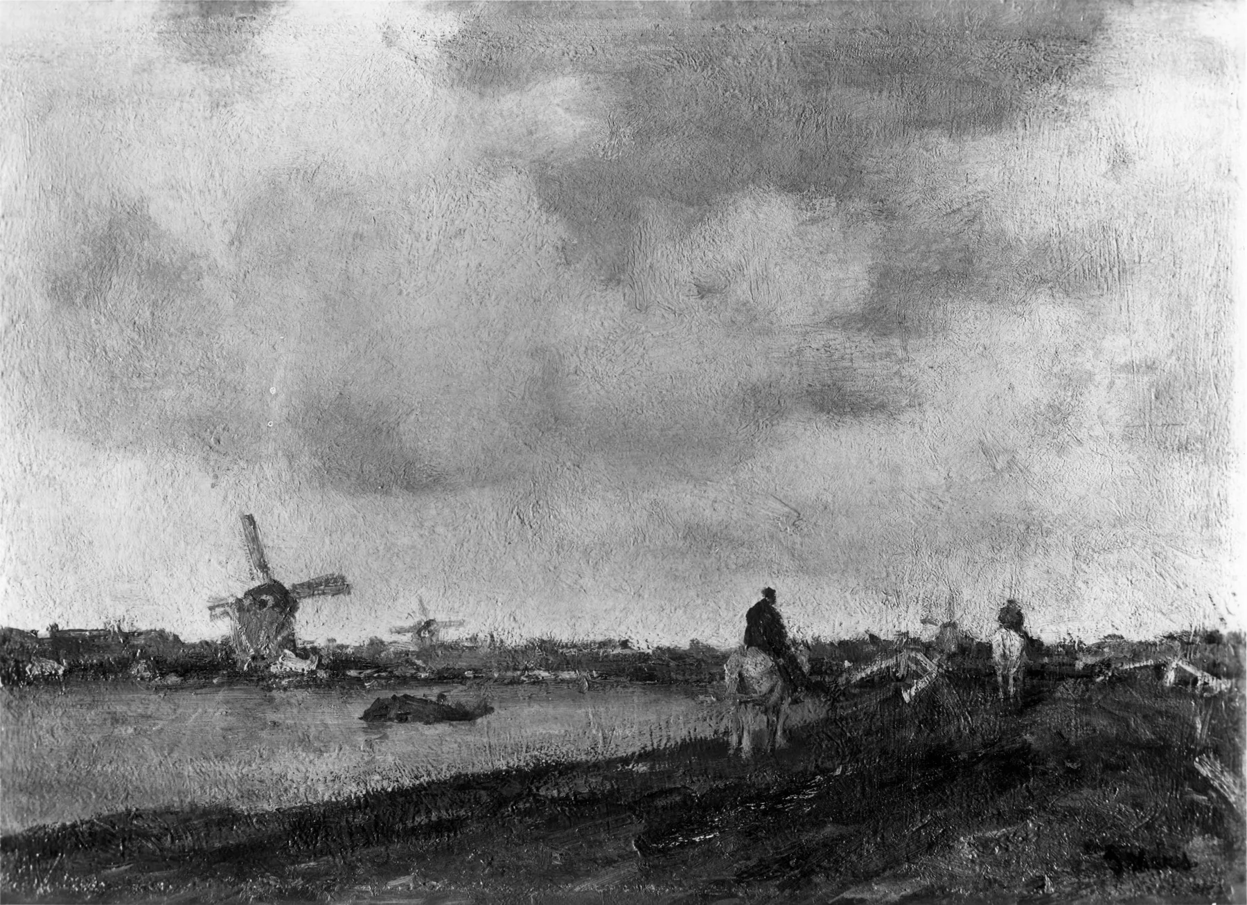 Landscape with Canal, by Jacob Maris, oil, 1894