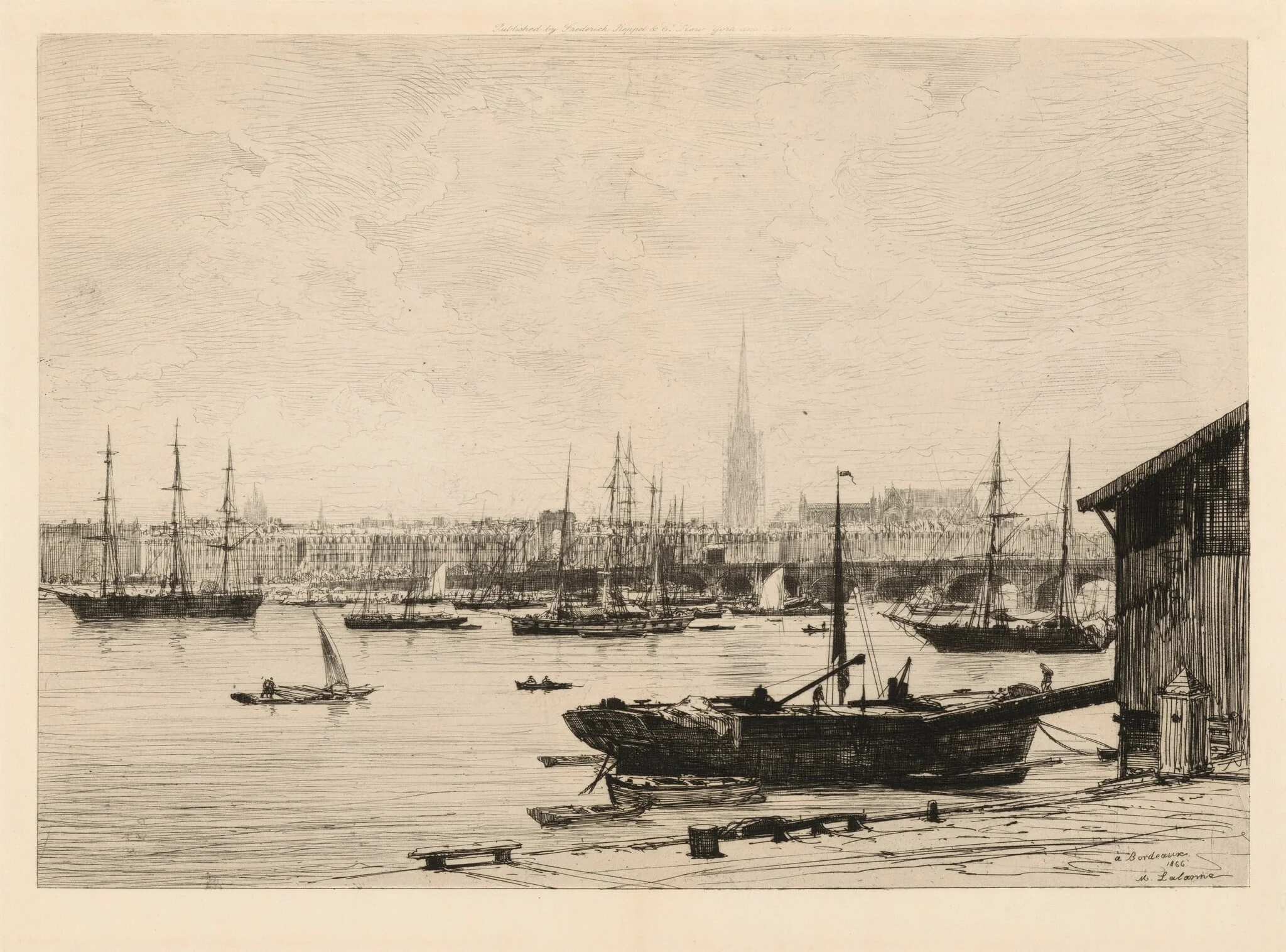 À Bordeaux (At Bordeaux), by Maxime Lalanne, ink, 1866