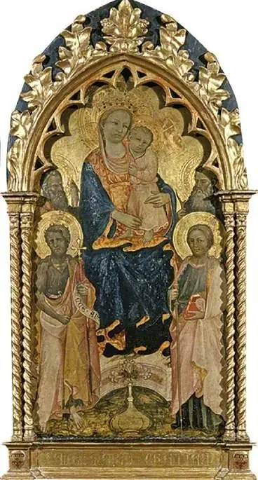 Virgin and Child with SS. John the Baptist, James, Andrew and (?) Anthony Abbot