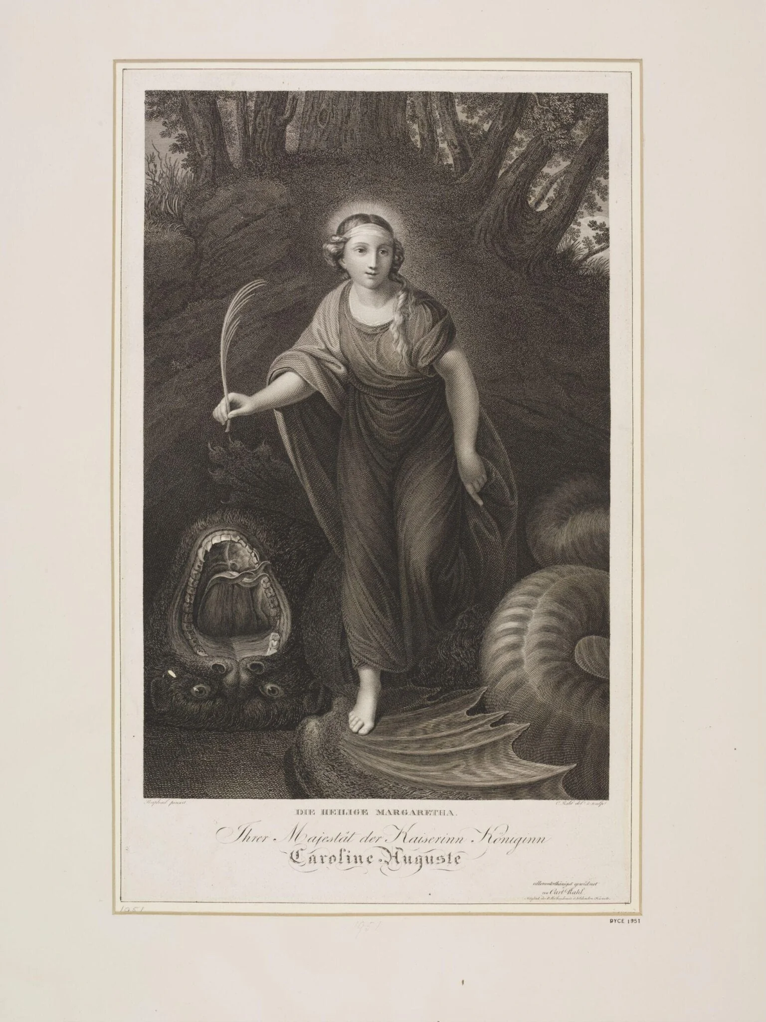 St. Margaret victorious over the Dragon, by Carl Heinrich Rahl, 1850