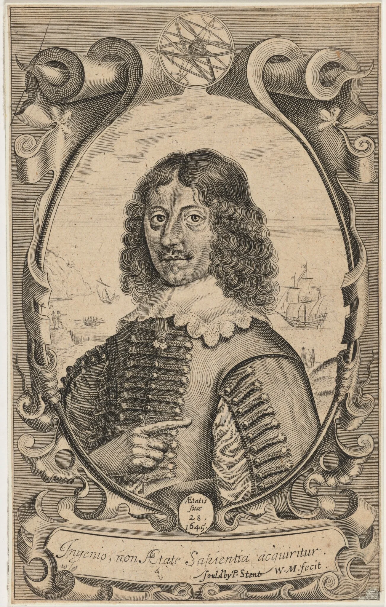 John Thompson, Navigator, by William Marshall, ink, 1645