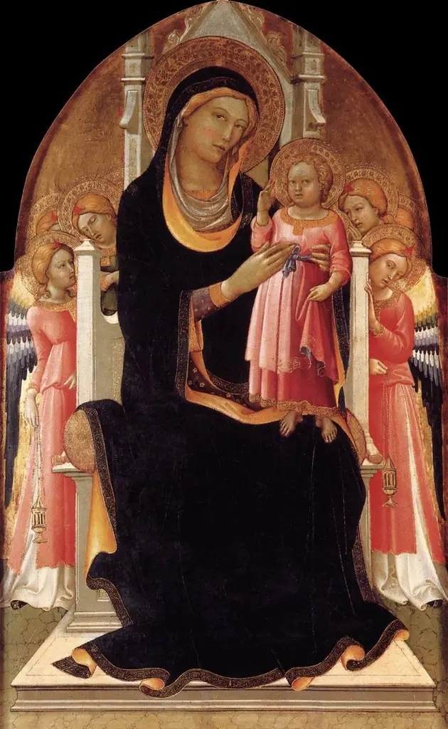 Virgin and Child on the Throne with Six Angels
