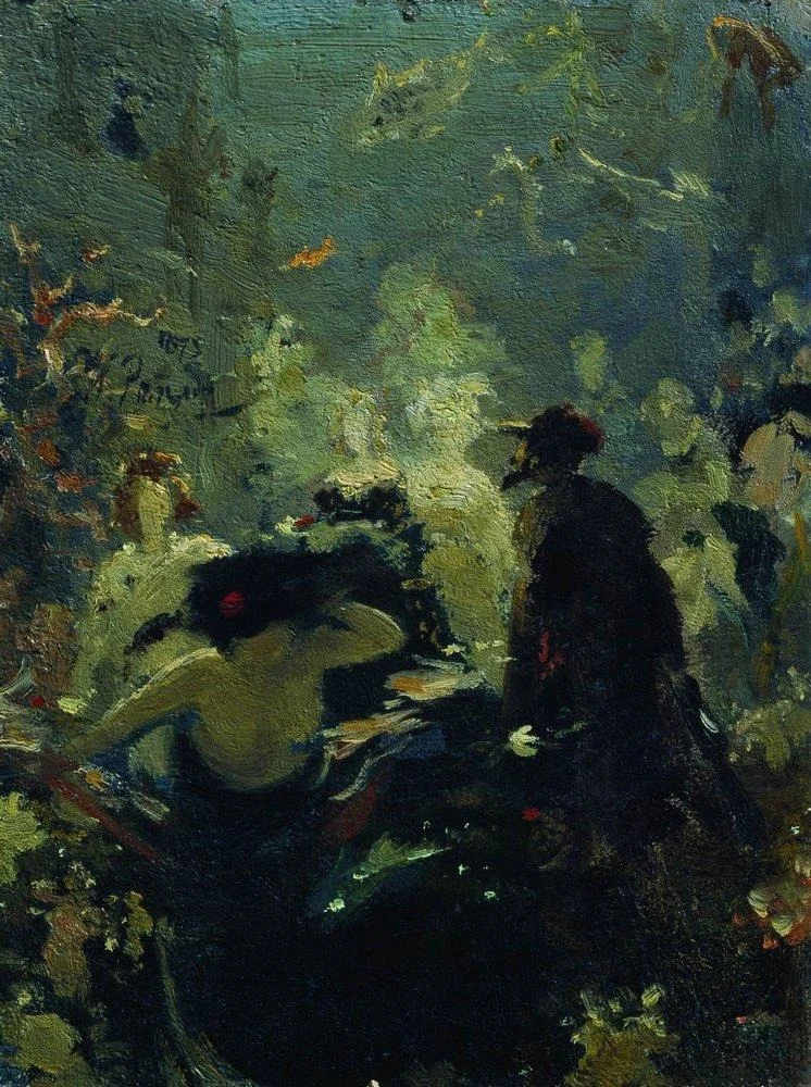 Sadko in the Underwater Kingdom., by Ilya Repin, oil, 1875