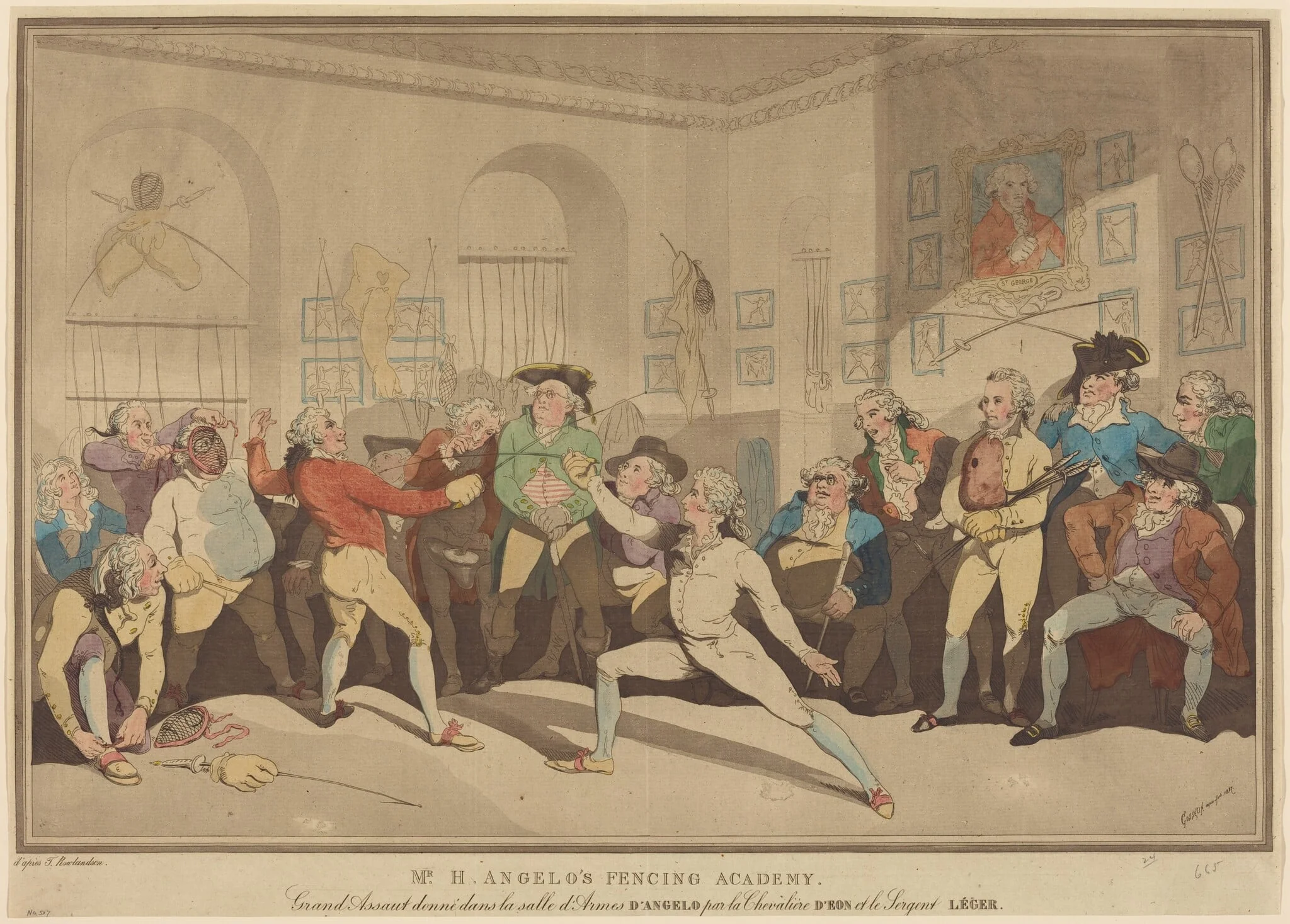 Mr. H. Angelo's Fencing Academy, by British 19th Century, ink, 1887