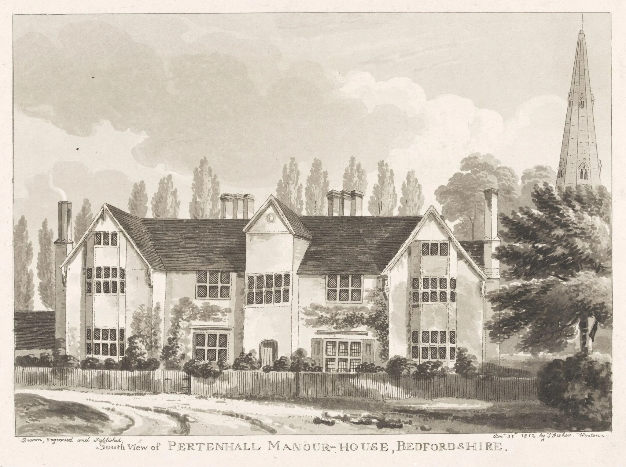 South View of Pertenhall Manour-House [sic], Bedfordshire