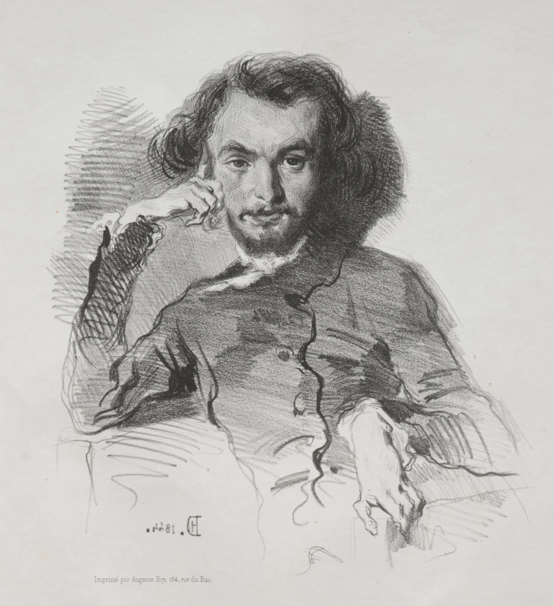 Charles Pierre Baudelaire, by Émile Isidore Deroy, 1844