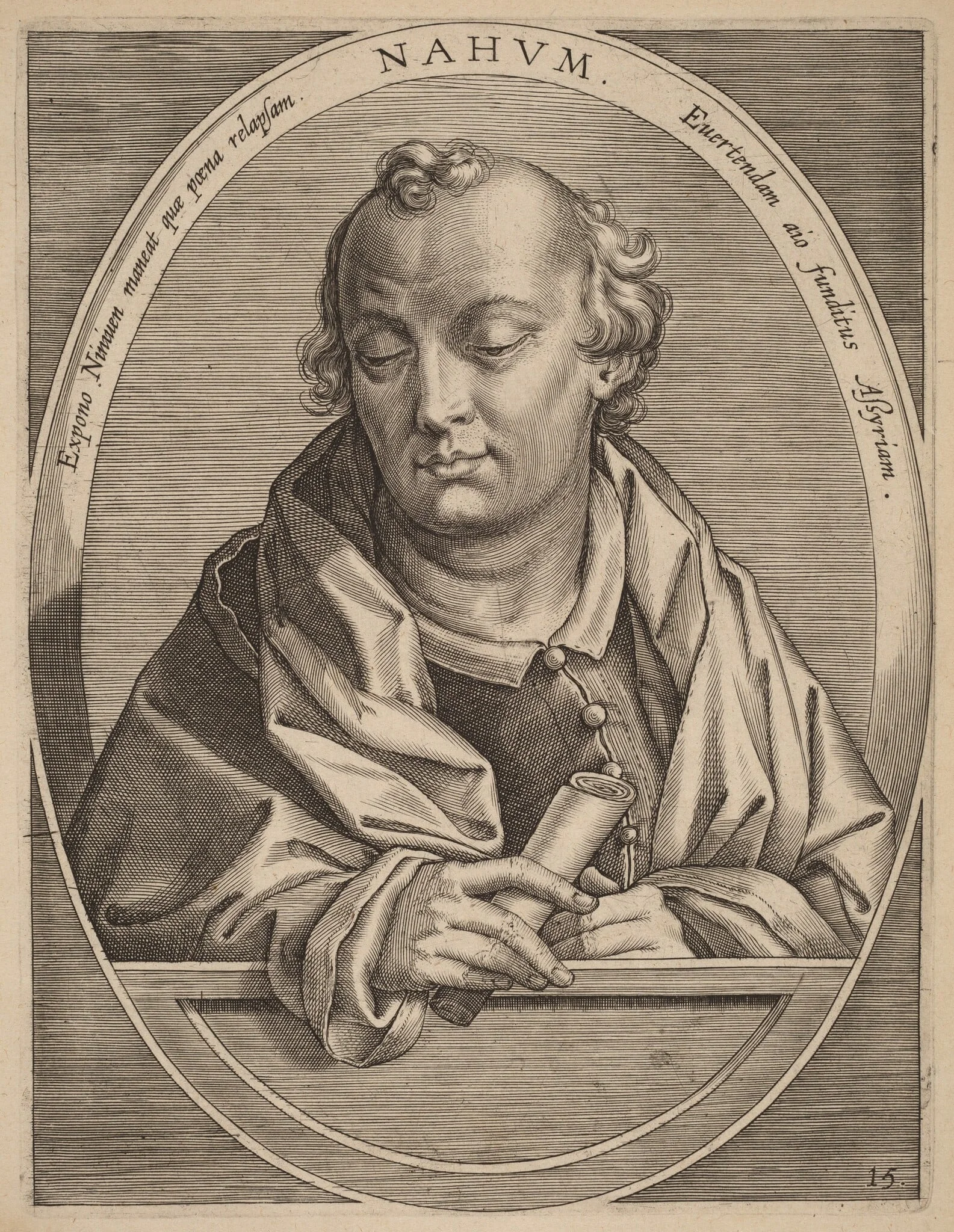 Nahum, by Theodor Galle, ink, 1613