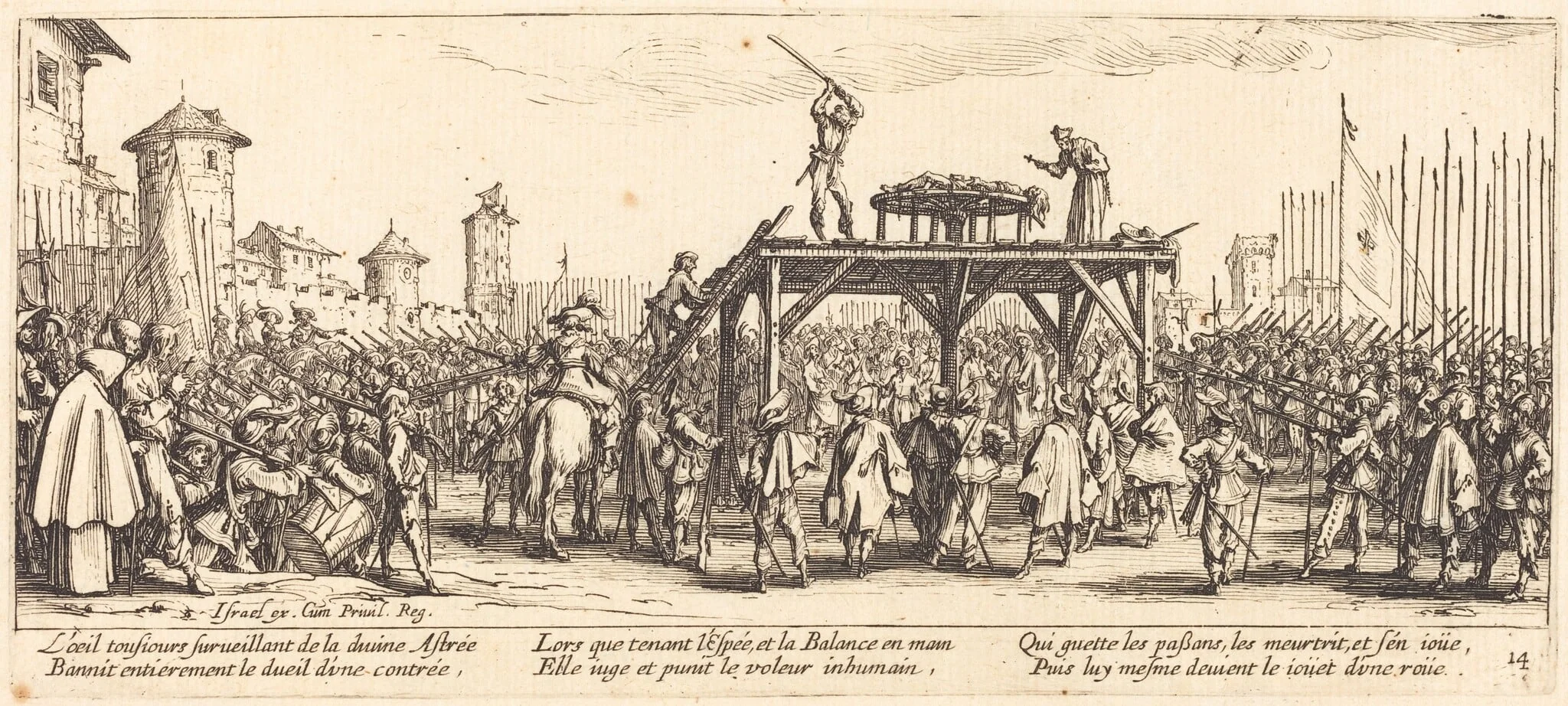 The Wheel, by Jacques Callot, ink, 1633