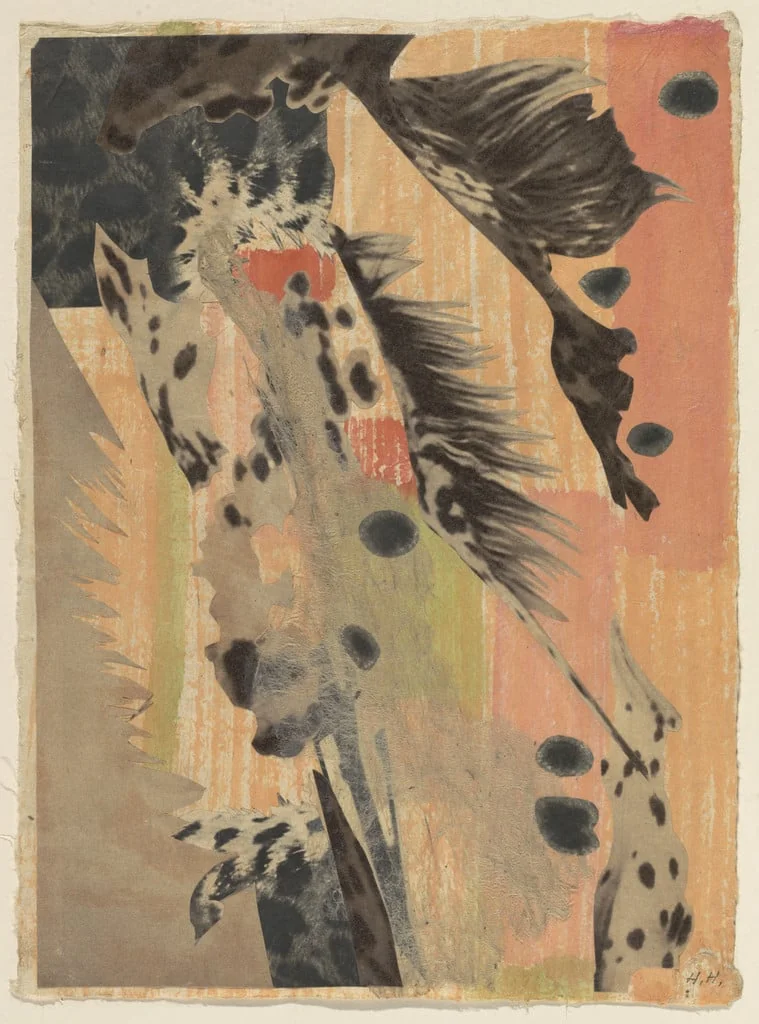 Untitled, by Hannah Höch, gouache, 1950