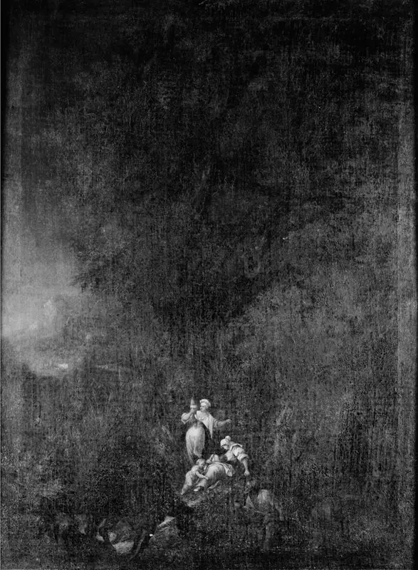Landscape with a Crayfisher, a Donkey and Peasant Women with their Children