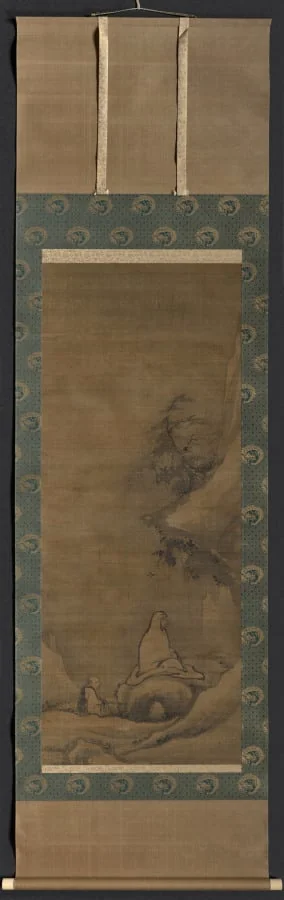 Bodhidharma Meditating Facing a Cliff