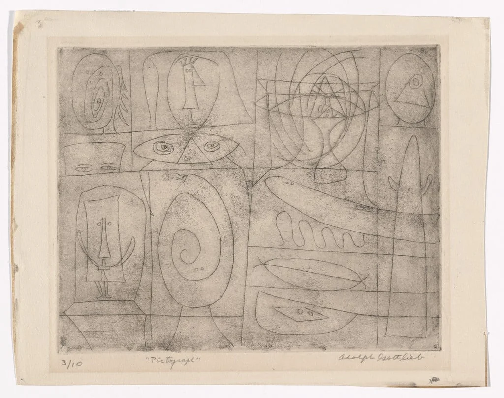 Untitled, by Adolph Gottlieb, ink, 1945