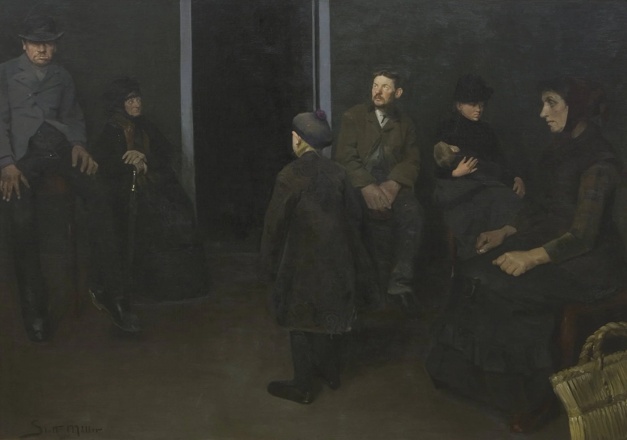 The Poor: The Waiting Room of Death, by Unknown, 1888