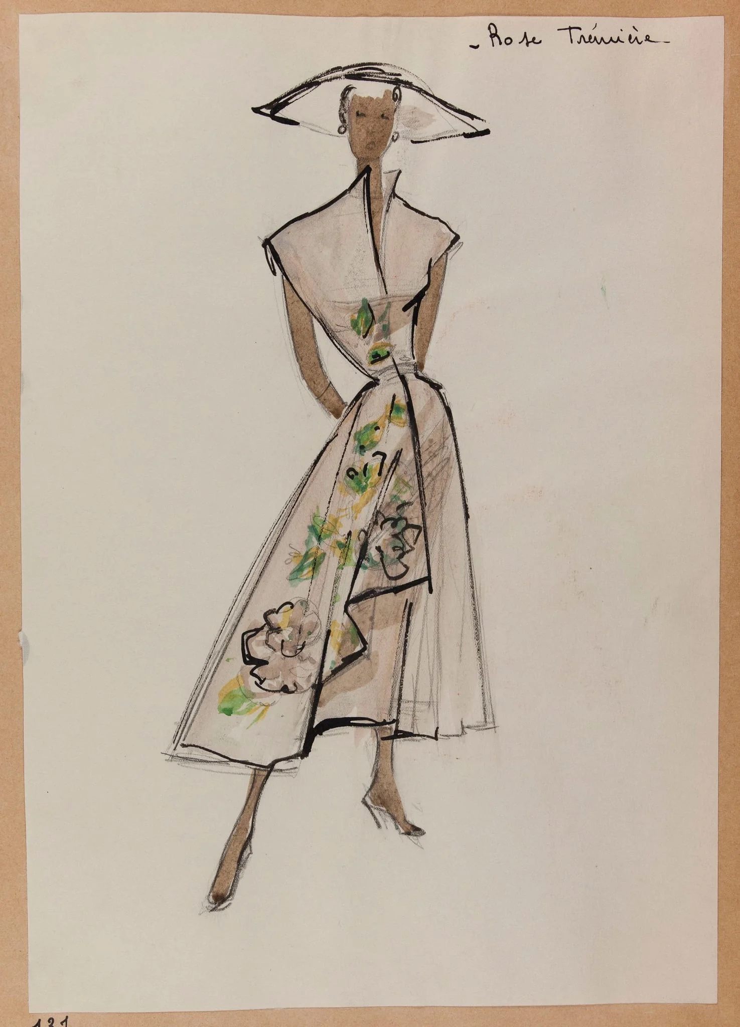 Rose trémière, by Carven, 1951
