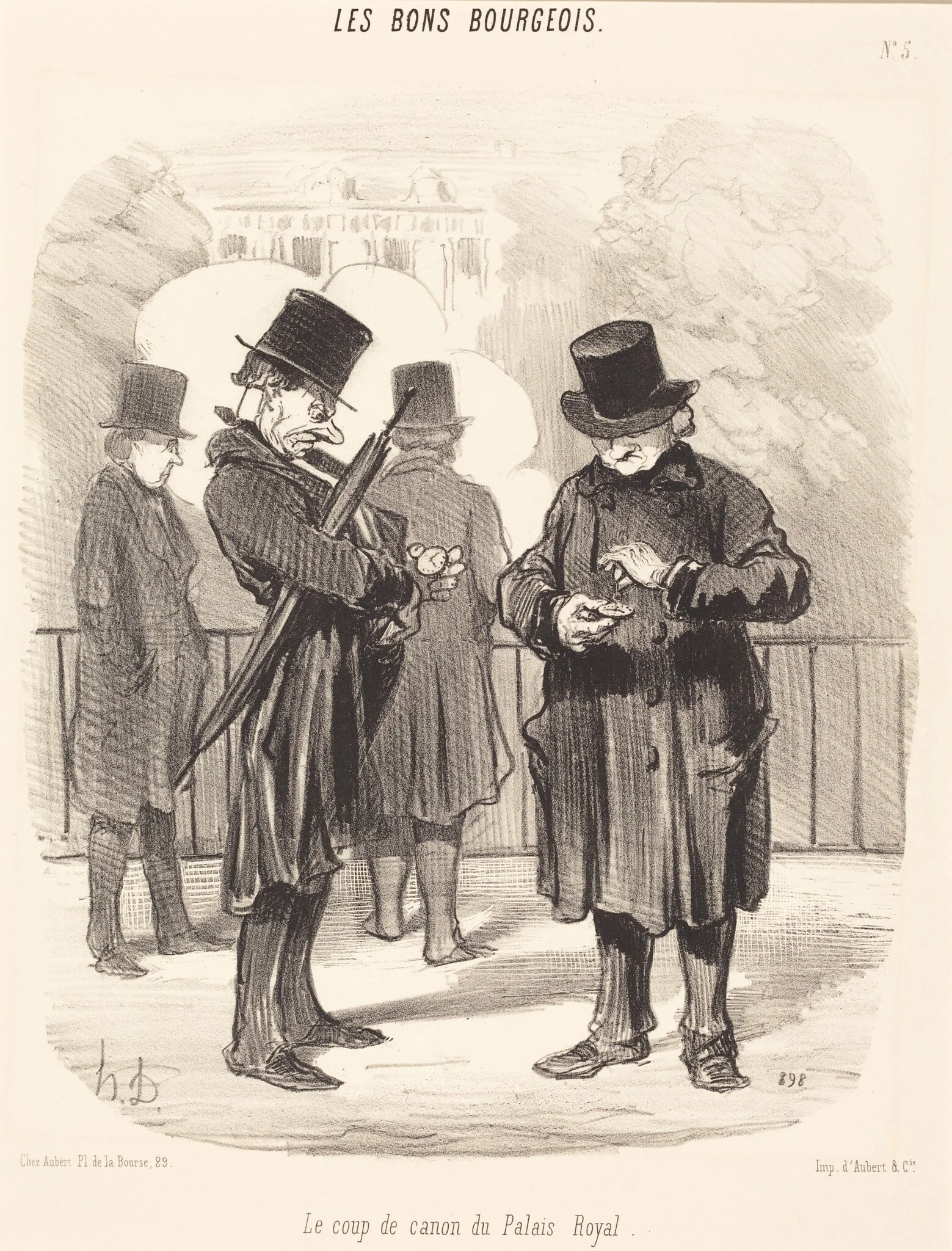 Le Coup de canon du Palais-Royal, by Honoré Daumier, ink, 1846