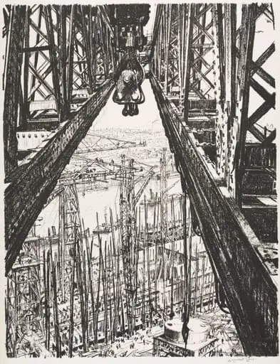The Great War:  Britain's Efforts and Ideals; Building Ships:  A Shipyard Seen from a Big Crane