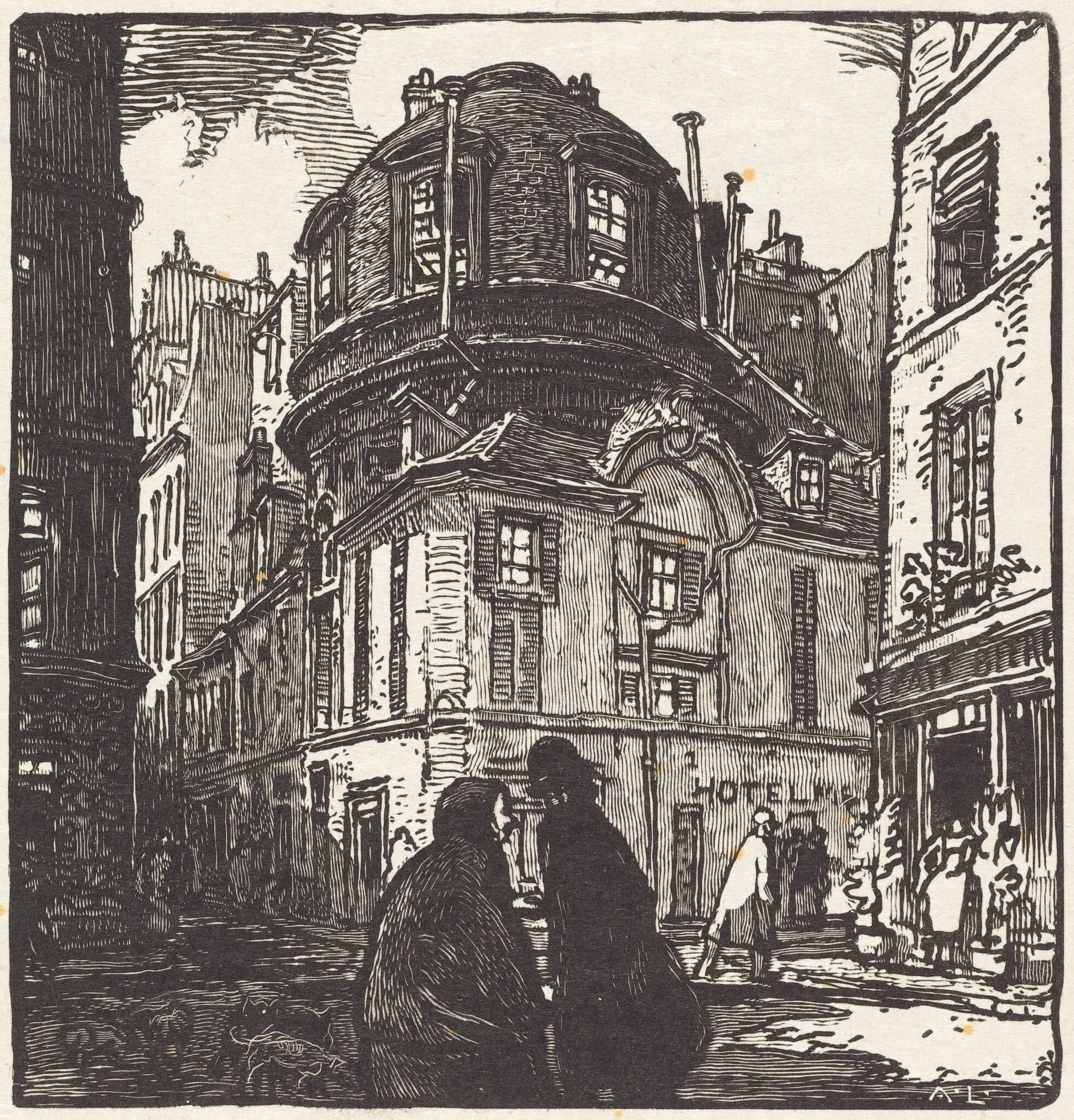 L'ancienne academie de medecine, by Auguste Lepère, ink, 1901