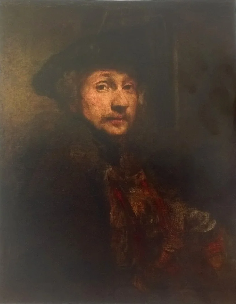 Self-portrait, by Rembrandt, oil, 1700