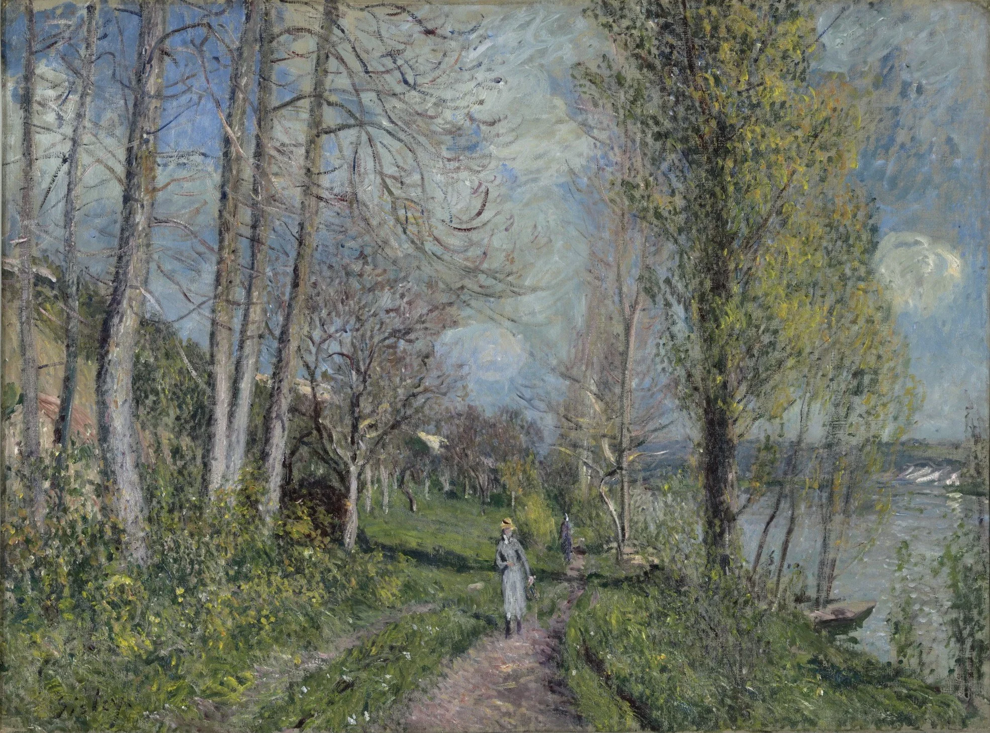 Banks of the Seine at By, by Alfred Sisley, oil, 1890