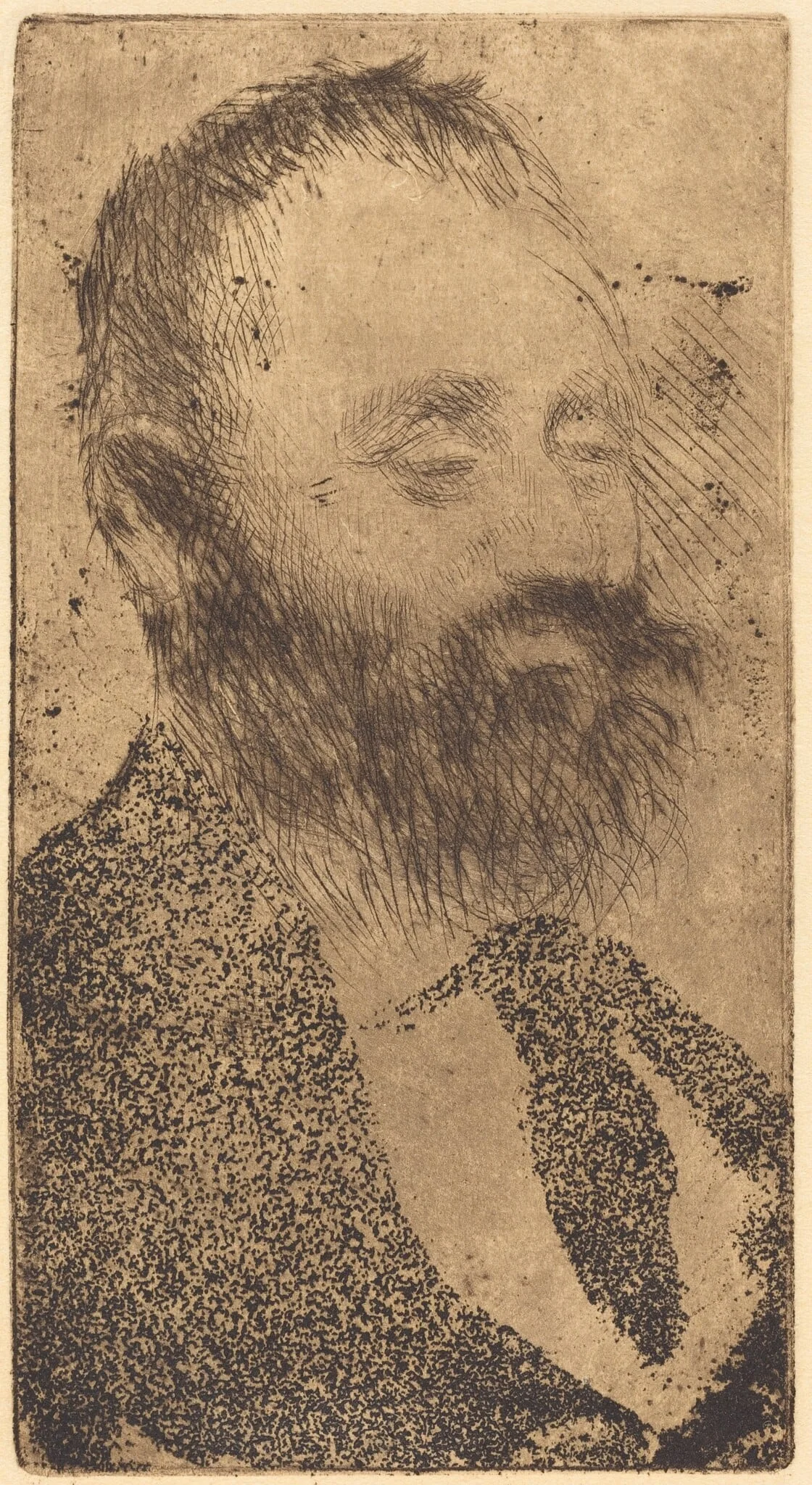 Alphonse Hirsch, by Edgar Degas, ink, 1875