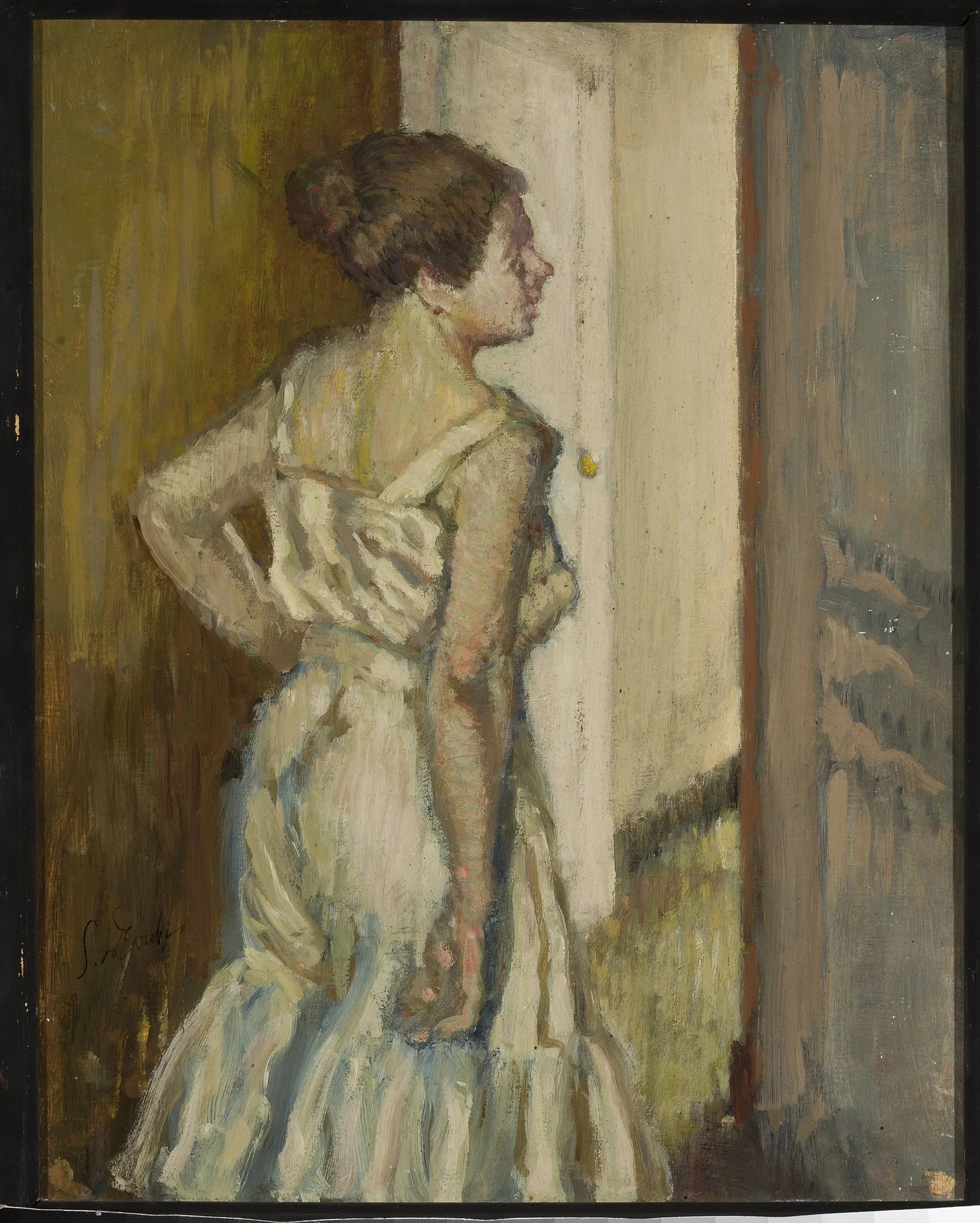 Study of a woman, by Stanisław Dębicki, oil, 1905