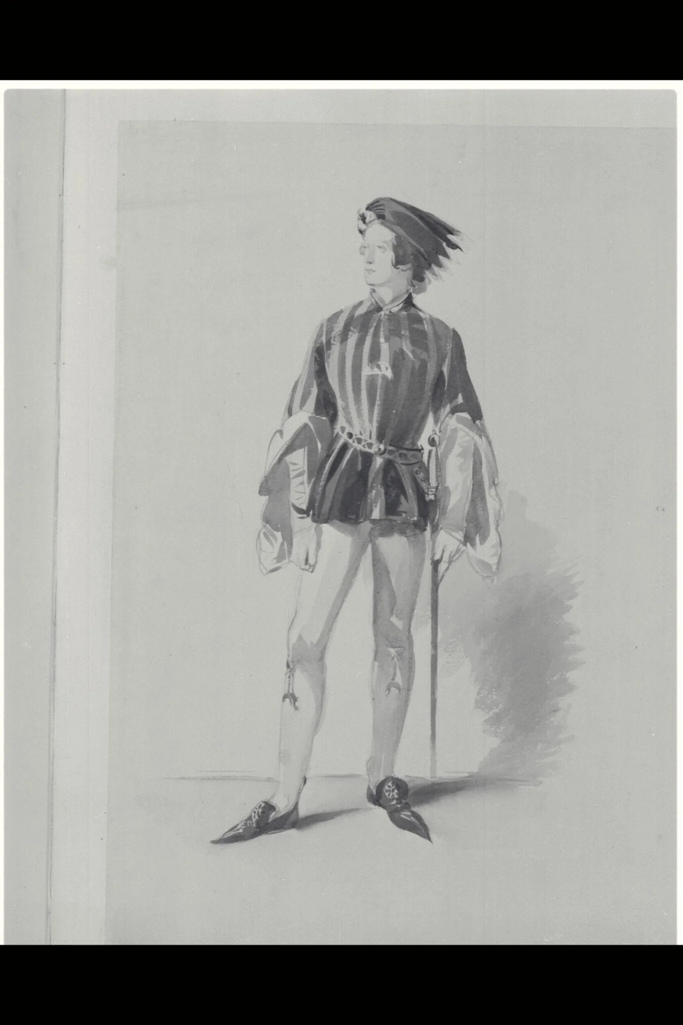 Captain the Hon. Arthur Duncombe, R.N., as a nobleman of the 14th century, by Coke Smyth, watercolor, 1842