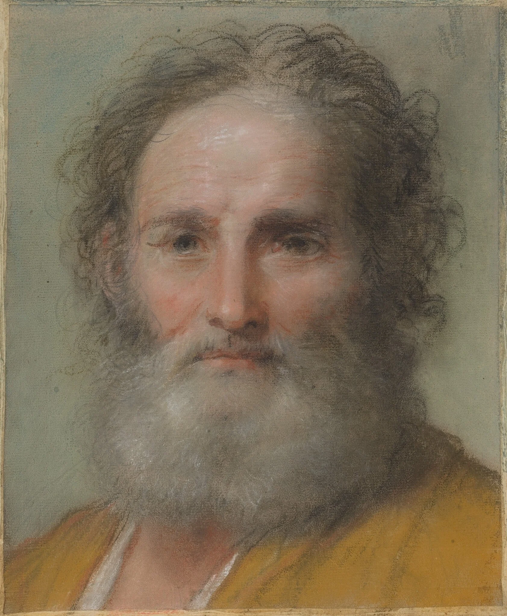 Head of a Bearded Man, by Benedetto Luti, pastel, 1715