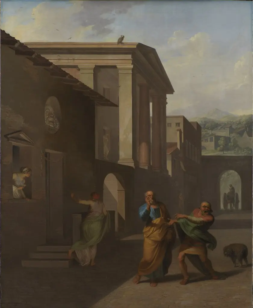 The Midwife Taking Leave of the girl from Andros. From Terence´s Andria