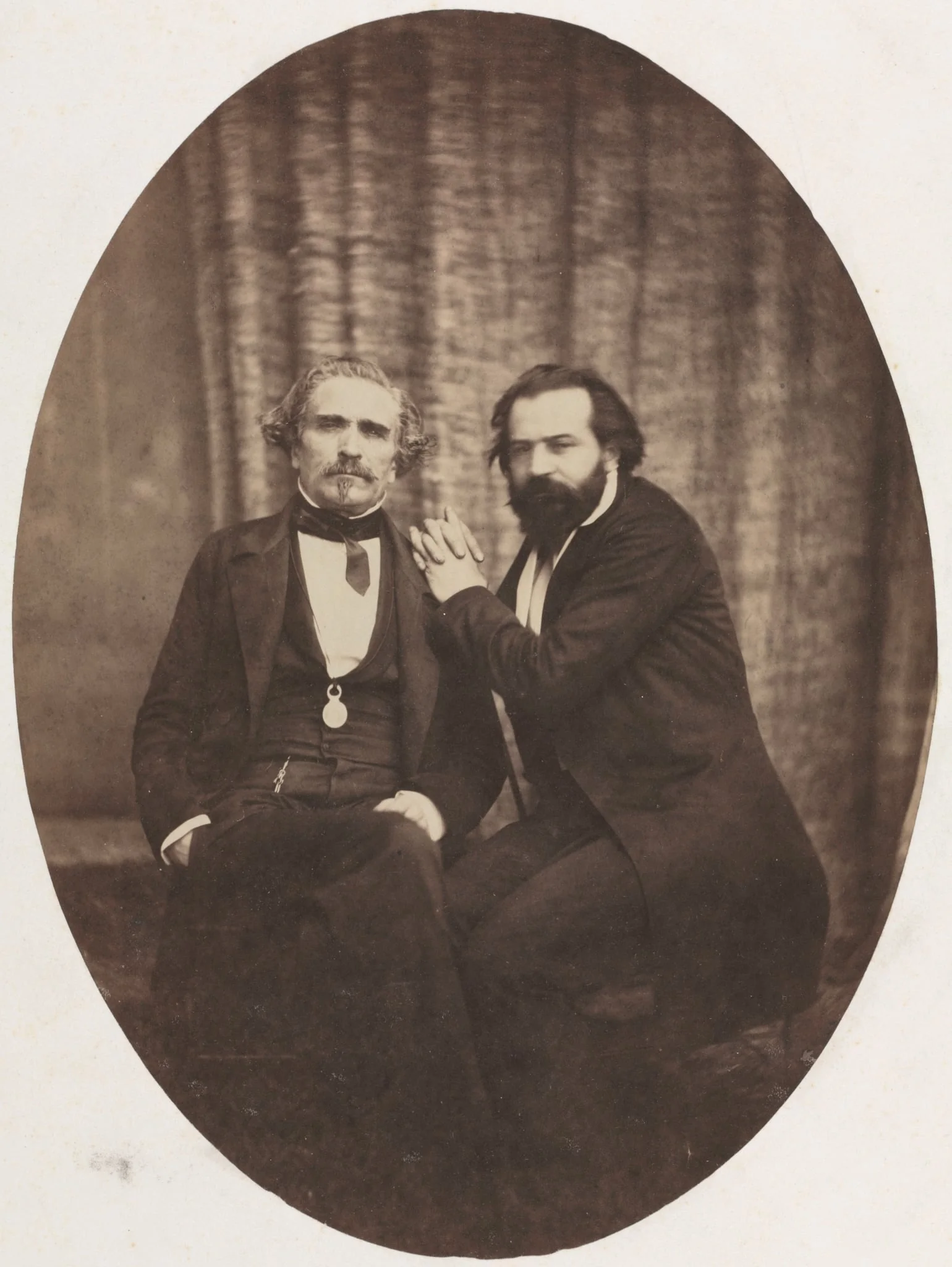 Portrait of the Actor Pierre Bocage and Friend, by Jean-Baptiste Émile (Eugène) Colliau, 1860
