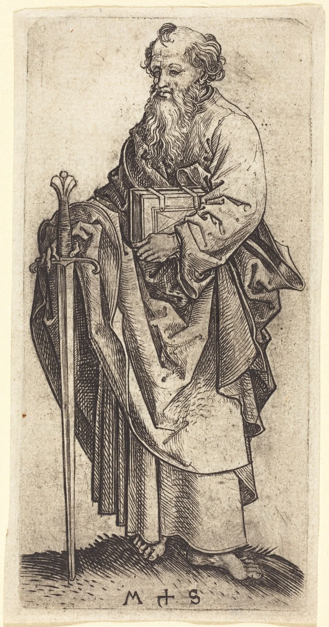 Saint Paul, by Martin Schongauer, ink, 1480