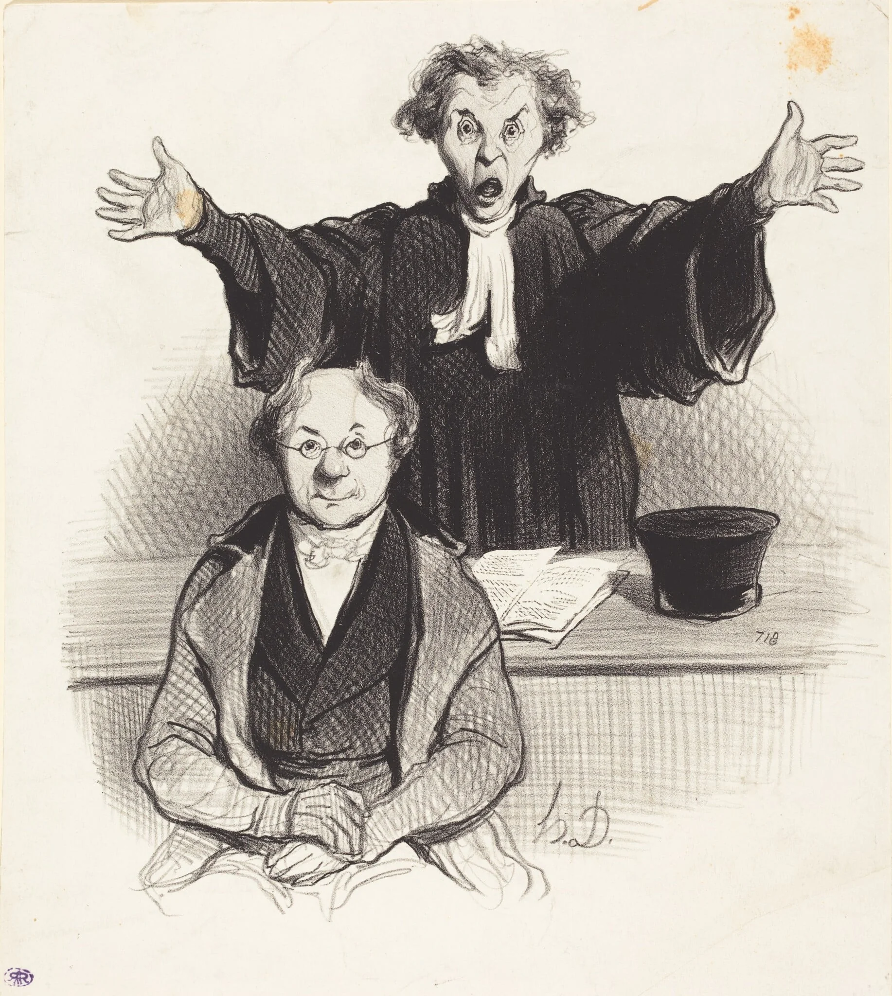 Une Demande en séparation, by Honoré Daumier, ink, 1845