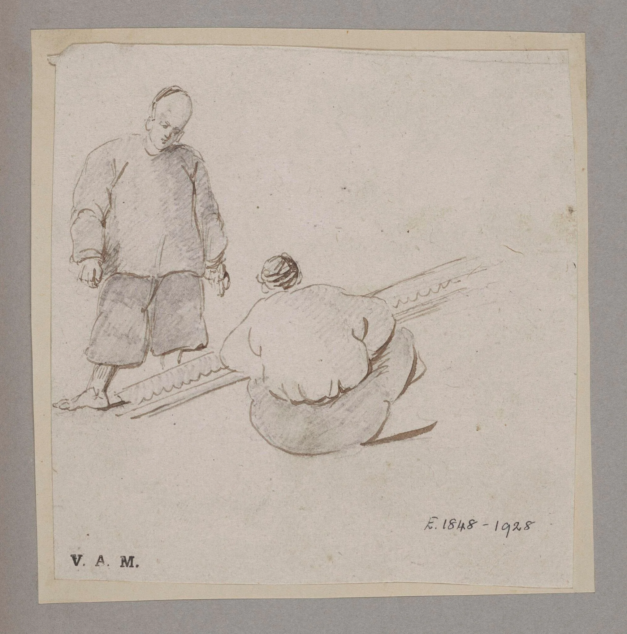 Two Chinese men, by George Chinnery, 1850