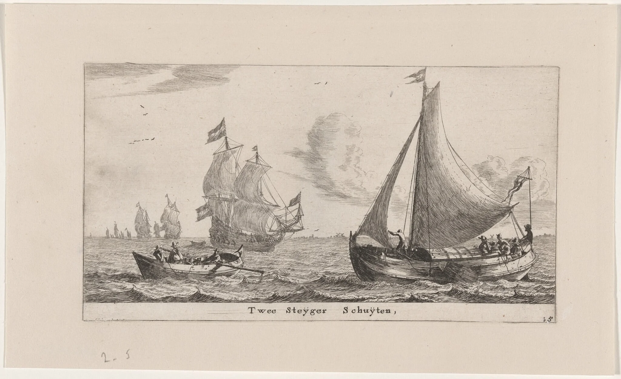 Two "Steiger Schuiten", by Nooms, called Zeeman, Reinier, ink, 1653