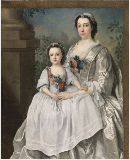 Lady and Child, by Stephen Slaughter, oil, 1745