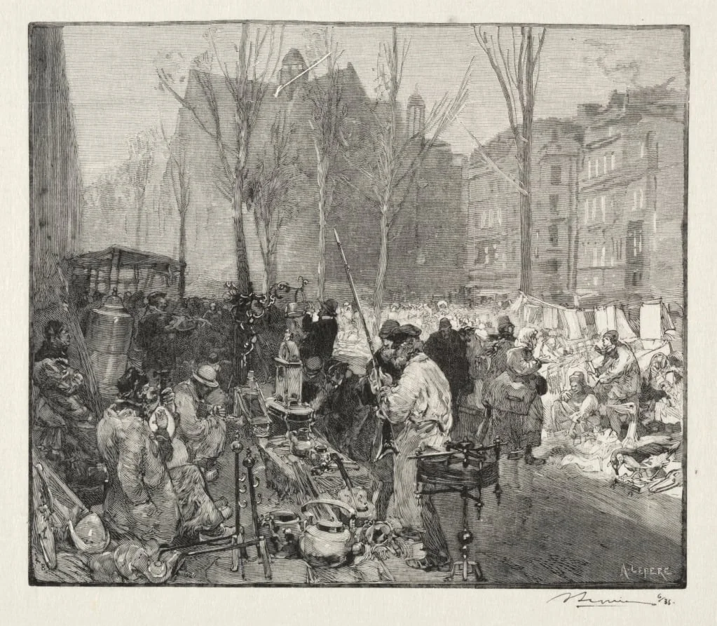 Marché à la Ferraille, by Auguste Lepère, 1894