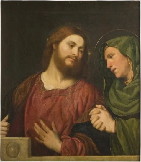Christ Taking Leave of His Mother, by Paris Bordone, oil, 1530